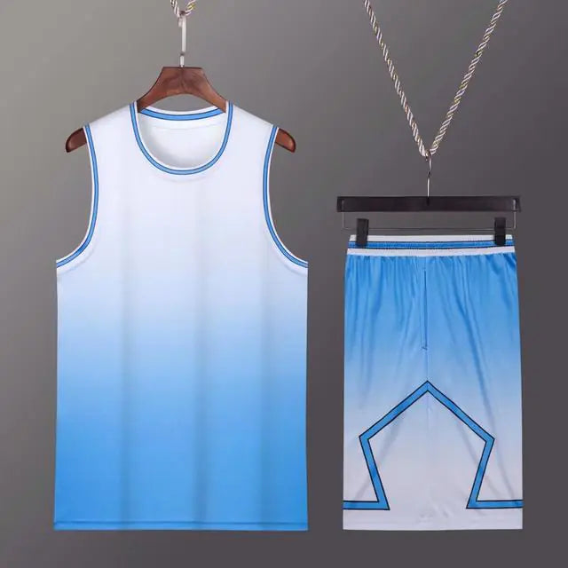Men's Gradient Basketball Jersey and Shorts Set