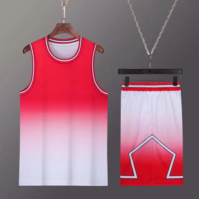 Men's Gradient Basketball Jersey and Shorts Set