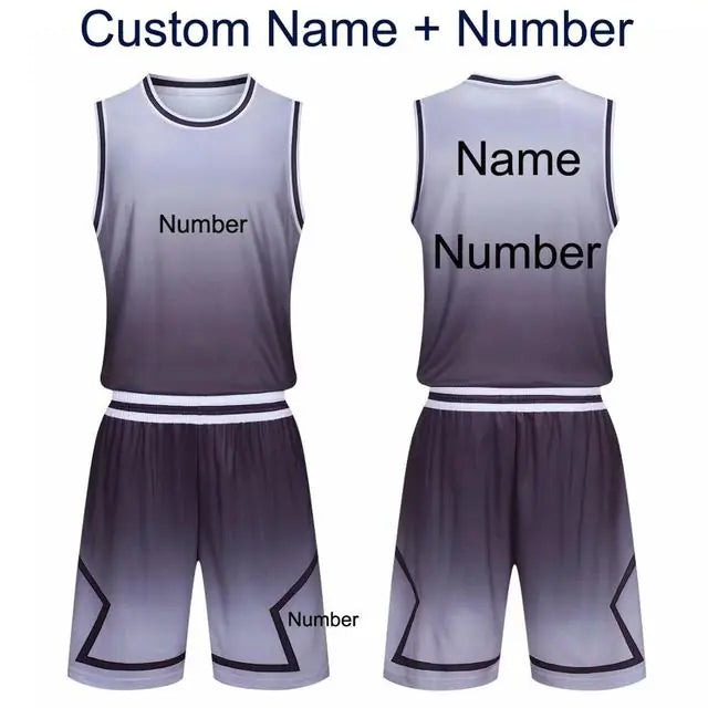 Men's Gradient Basketball Jersey and Shorts Set