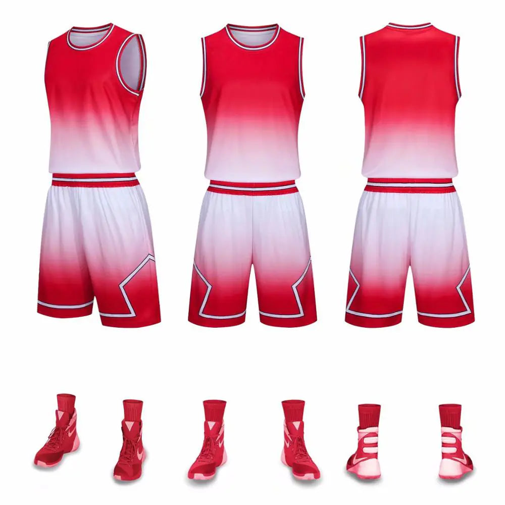 Men's Gradient Basketball Jersey and Shorts Set