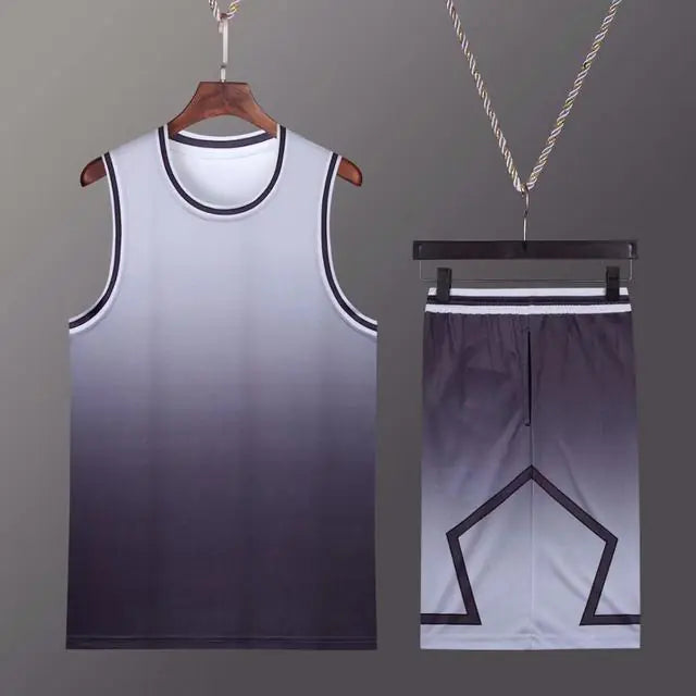 Men's Gradient Basketball Jersey and Shorts Set