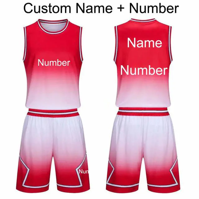 Men's Gradient Basketball Jersey and Shorts Set