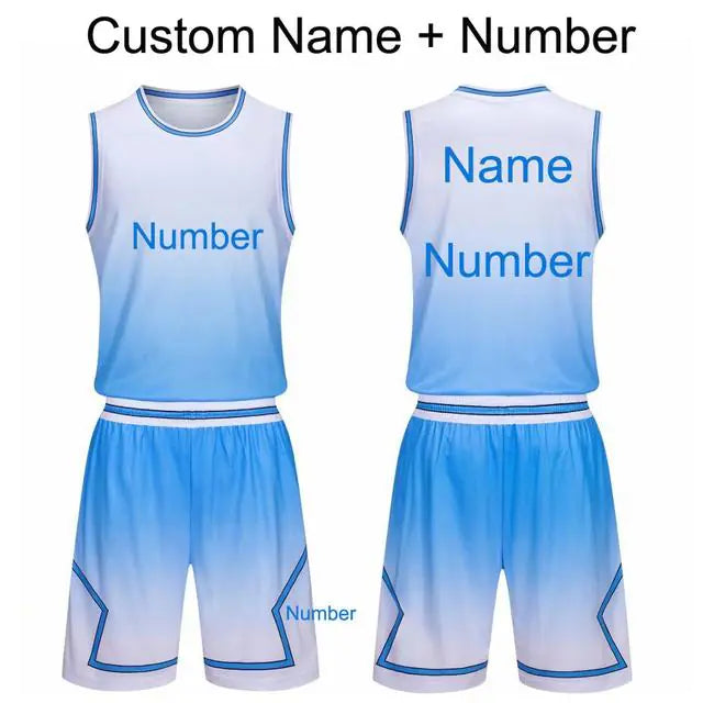 Men's Gradient Basketball Jersey and Shorts Set