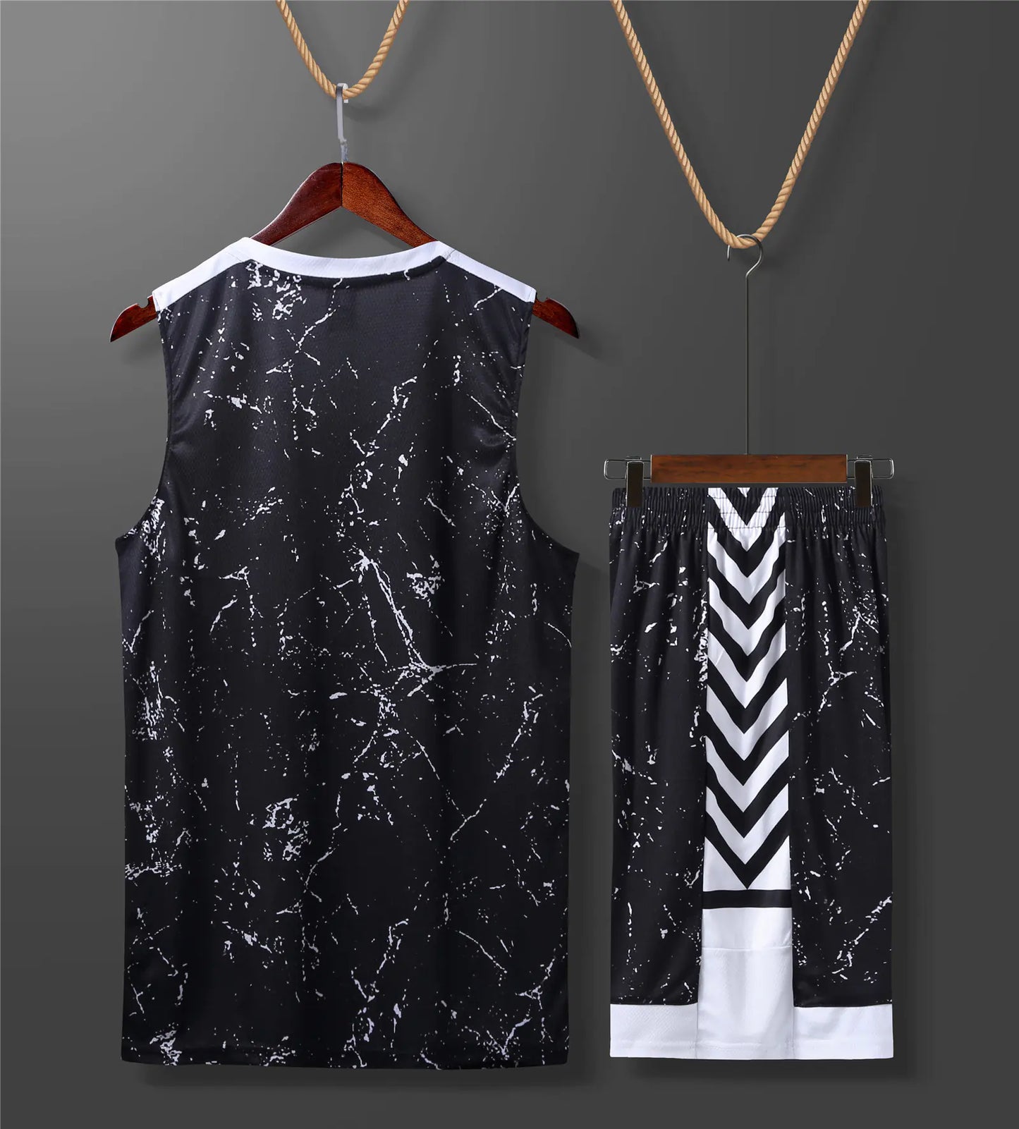 Men's Youth Basketball Uniforms and Tracksuit Set
