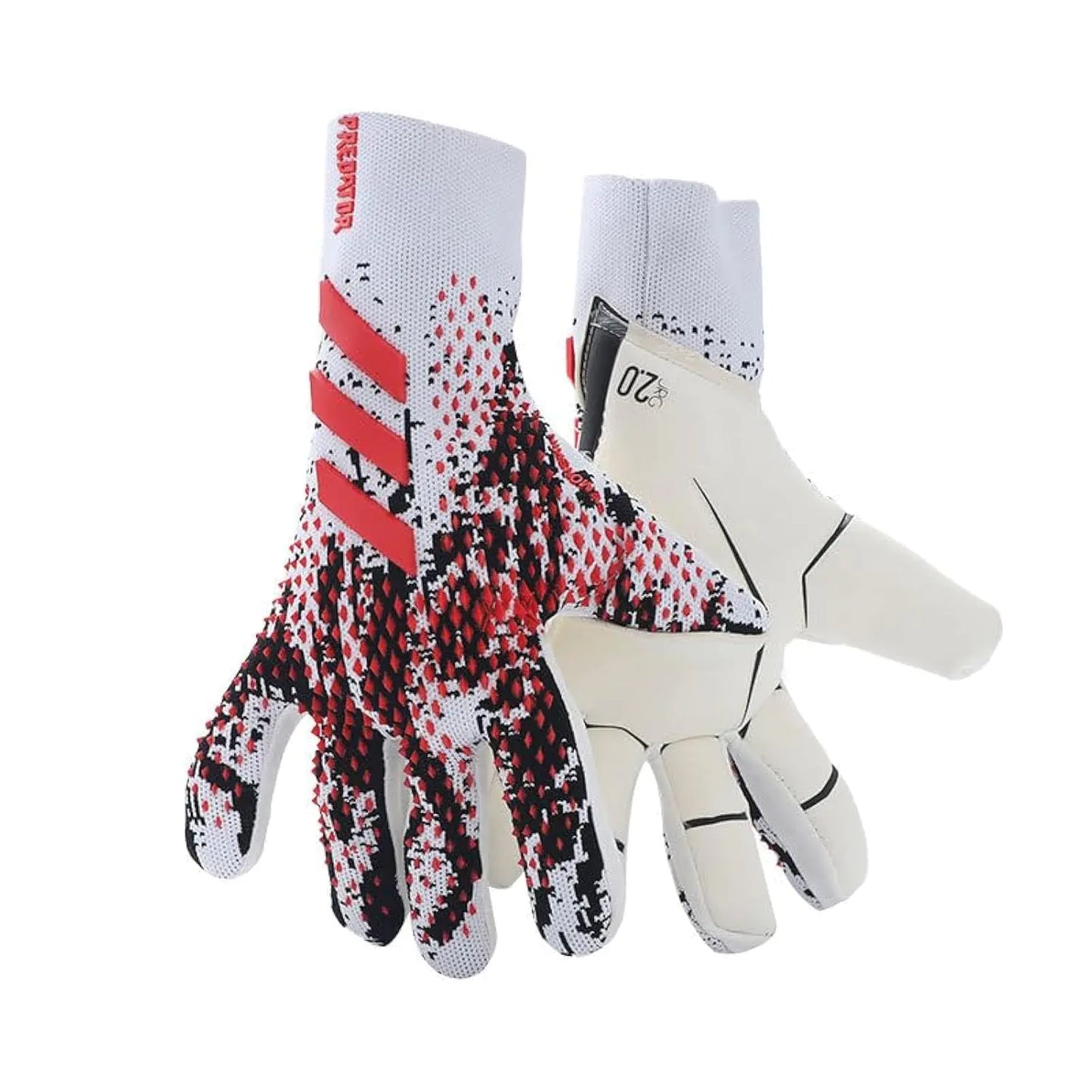 Soccer Goalkeeper Gloves Goalie Training Gloves Strong Grip Anti-Slip and Breathable for Adults and Children (Red10)
